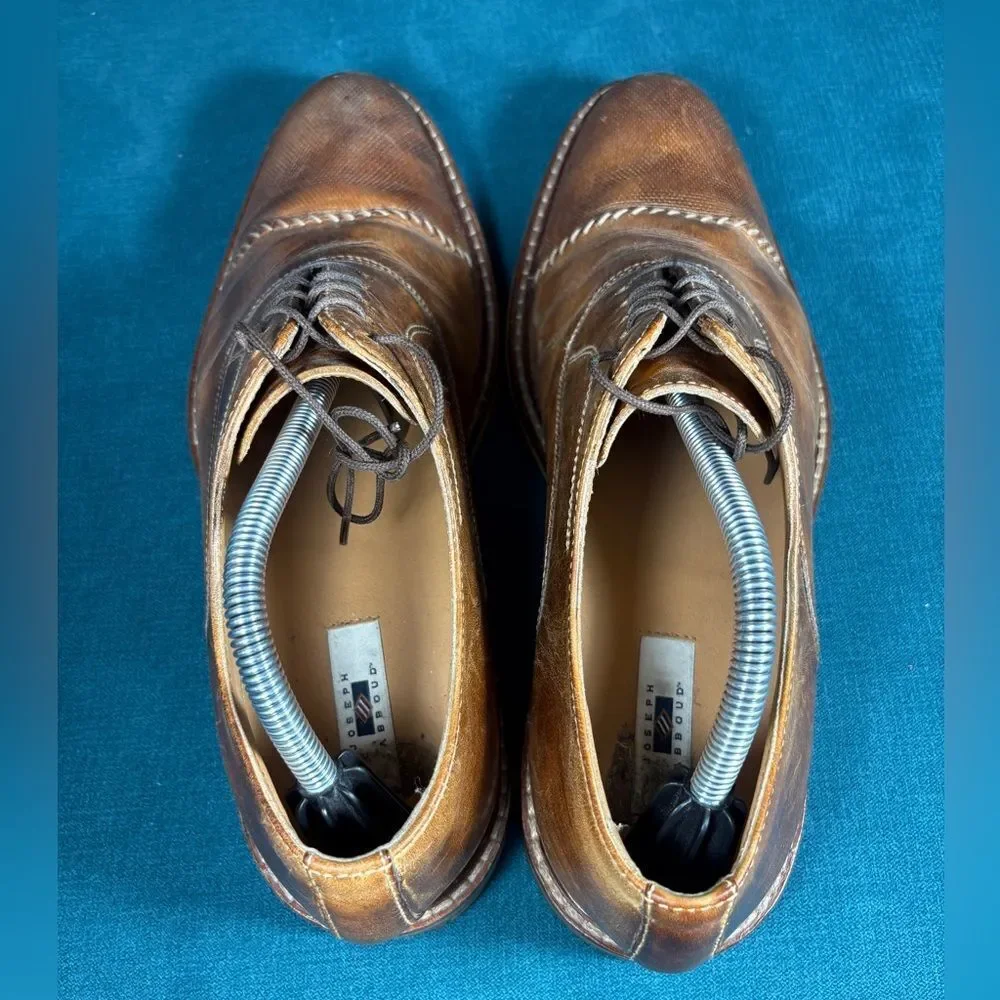 Joseph Abboud Brown Leather Cap Toe Oxford Dress Shoes Men’s Size 10M